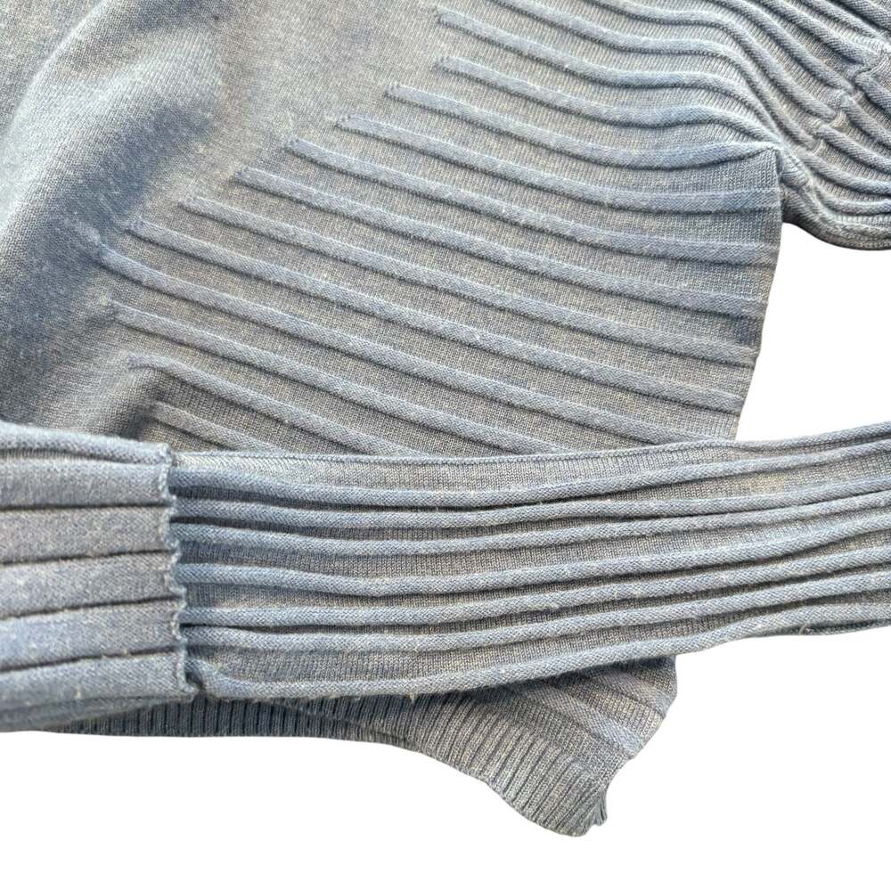 Kerisma Wome’s blue ribbed cropped sweater, turtleneck, soft, Size S/M - Picture 5 of 8